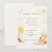 Skurriles Sprudelndes Brunch-Einladung Einladung (Vorne/Hinten)