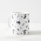 Skurriles Wald-Eulen-Muster Kaffeetasse (Vorderseite Links)