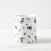 Skurriles Wald-Eulen-Muster Kaffeetasse (Mittel)