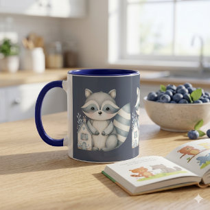 Skurriles Waschbär-Nacht-Waldhütten-Szene Tasse