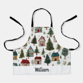 Skurriles Weihnachts-Apron – Name des Kindes Schürze (Vorderseite)
