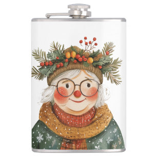 Skurriles Weihnachts-Oma-Dekokissen Flachmann