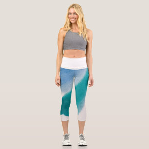 Skurriles Wildblumen-Wasserfarbmuster Damen-Oben-o Capri Leggings