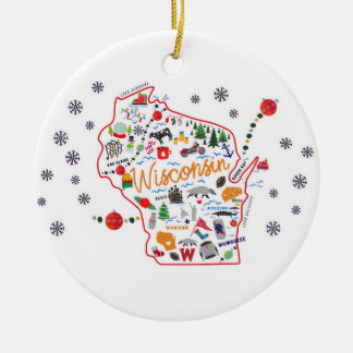 Skurriles Wisconsin-Weihnachtsornament Keramik Ornament