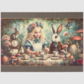 Skurriles Wunderland-Teeparty-Decoupage Seidenpapier (Vorderseite)