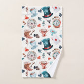 Skurriles Wunderland-Teeparty-Muster Badhandtuch Set (Handtuch)