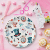 Skurriles Wunderland-Teeparty-Muster Pappteller (Party)