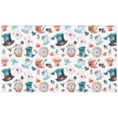 Skurriles Wunderland-Teeparty-Muster Tischdecke (Vorderseite (Horizontal))