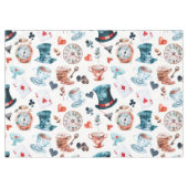Skurriles Wunderland-Teeparty-Muster Tischdecke (Vorderseite (Horizontal))