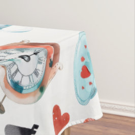 Skurriles Wunderland-Teeparty-Muster Tischdecke