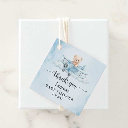 Sky Adventure Niedlich Teddy Bear Pilot Vielen Dan Geschenkanhänger (Beispiel)