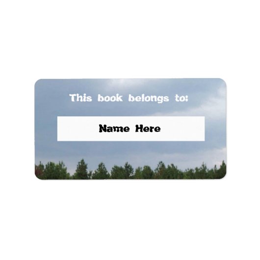 "Sky and Clouds Book Label" Adressaufkleber (Vorne)