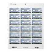 "Sky and Clouds Book Label" Adressaufkleber (Vorne)