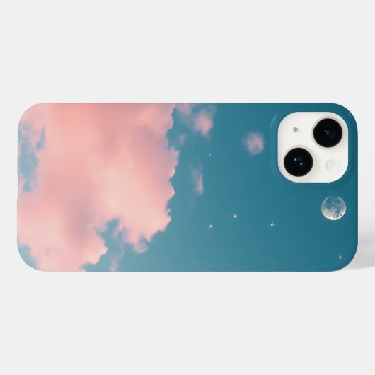 Sky and Moon Aesthetic IPhone 14 Case (Rückseite (Horizontal))