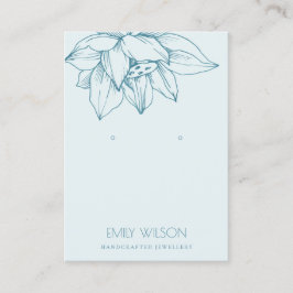SKY AQUA AQUAMARIN BLUE LOTUS EINFACHE EARRING-ANZ VISITENKARTE
