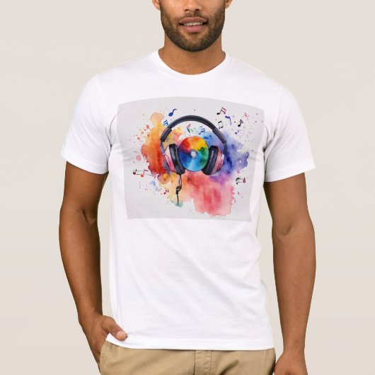 Sky Beats: DJ in Clouds T - Shirt Design (Vorderseite)