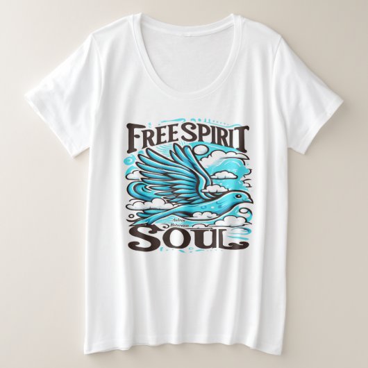 Sky Bird mit freiem Geist und Soul Große Größe T-Shirt (Design vorne)