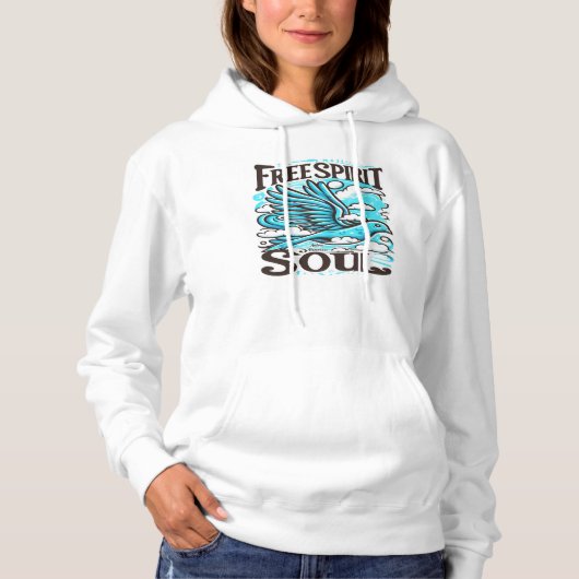 Sky Bird mit freiem Geist und Soul Hoodie (Vorderseite)