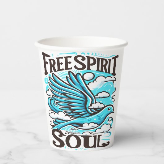 Sky Bird mit freiem Geist und Soul Pappbecher (Vorderseite)