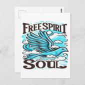 Sky Bird mit freiem Geist und Soul Postkarte (Vorne/Hinten)