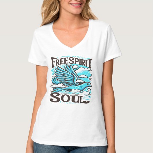 Sky Bird mit freiem Geist und Soul T-Shirt (Vorderseite)