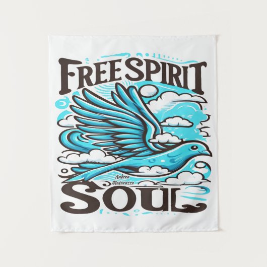 Sky Bird mit freiem Geist und Soul Wandteppich (Vorderseite)