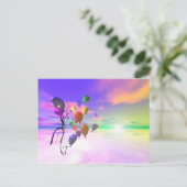 Sky Birthday Balloons Postkarte (Stehend Vorderseite)