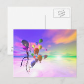 Sky Birthday Balloons Postkarte (Vorne/Hinten)