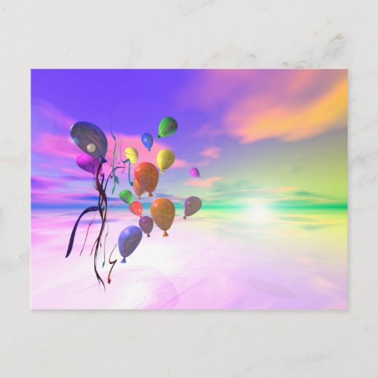 Sky Birthday Balloons Postkarte (Vorderseite)