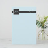 Sky & Black Color Block Stationierung Briefpapier (Stehend Vorderseite)