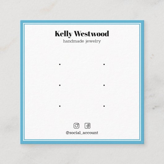 SKY BLAUE BORDER OARRING DISPLAY LOGO SOZIAL QUADRATISCHE VISITENKARTE (Vorderseite)