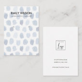 SKY BLAUE GRAY WATERCOLOR HUNDEN ERRING DISPLAY LO VISITENKARTE (Vorne/Hinten)