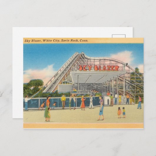 Sky Blazer Roller Untersetzer, Savin Rock, Connect Postkarte (Vorne/Hinten)