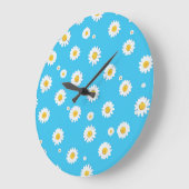 Sky Bloom Daisies Große Wanduhr (Winkel)