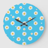 Sky Bloom Daisies Große Wanduhr (Vorderseite)