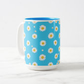 Sky Bloom Daisies Zweifarbige Tasse (Vorderseite Links)
