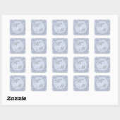 Sky Blu HeartyChic Quadratischer Aufkleber (Blatt)