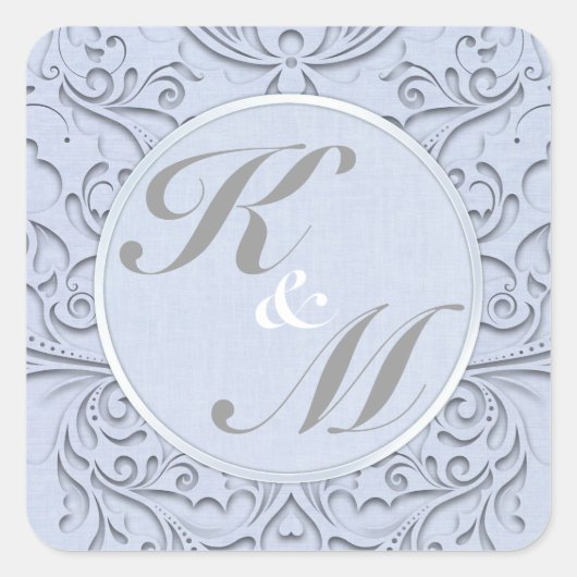 Sky Blu HeartyChic Quadratischer Aufkleber (Vorderseite)