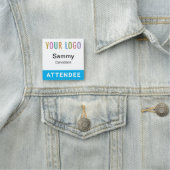 Sky Blue 2x2 Attendedededee Abzeichen Logo Button (Beispiel)