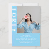 Sky Blue 40. Geburtstag Einladung (Vorderseite)