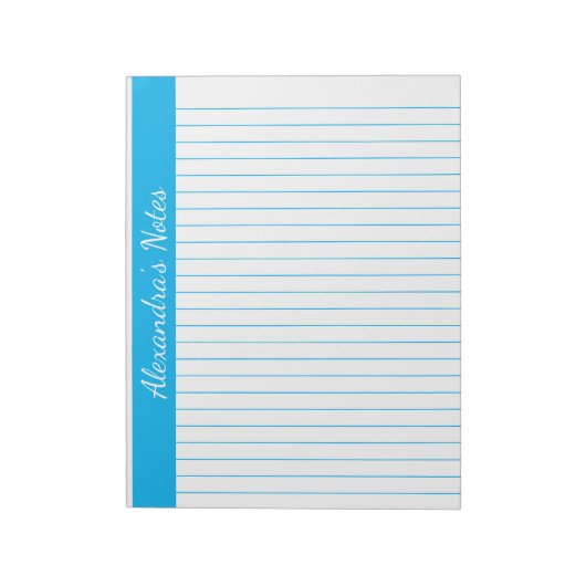 Sky Blue 8.5 x 11 Letter Size Verlassen Vertikaler Notizblock (Rotiert)