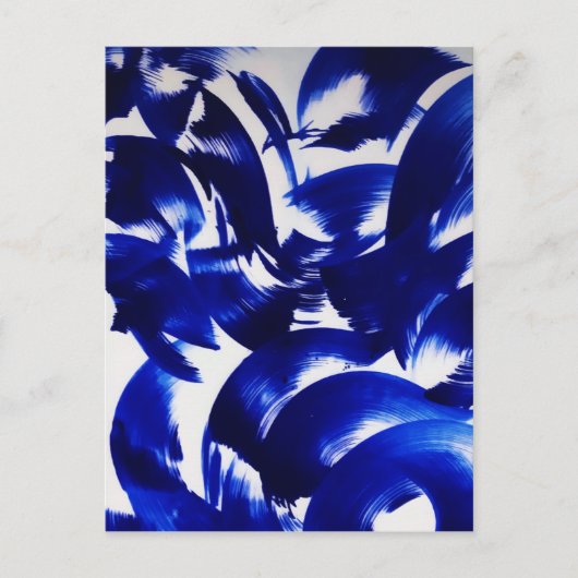 Sky Blue Abstrakt Light Brush Pinselstriche Paint Postkarte (Vorderseite)