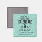 Sky Blue Abstrakt Save the Date Magnet (Vorderseite/Rückseite)