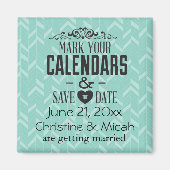 Sky Blue Abstrakt Save the Date Magnet (Vorne)