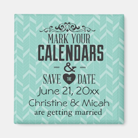 Sky Blue Abstrakt Save the Date Magnet (Vorne)