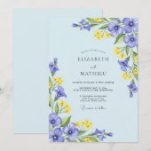 Sky Blue Airy Spring Wedding Einladung (Vorne/Hinten)