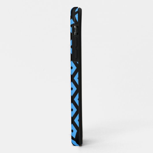 Sky blue and black diamond pattern Case-Mate iPhone hülle (Hinten/Links)