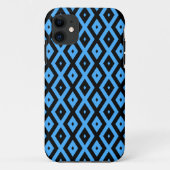 Sky blue and black diamond pattern Case-Mate iPhone hülle (Rückseite)