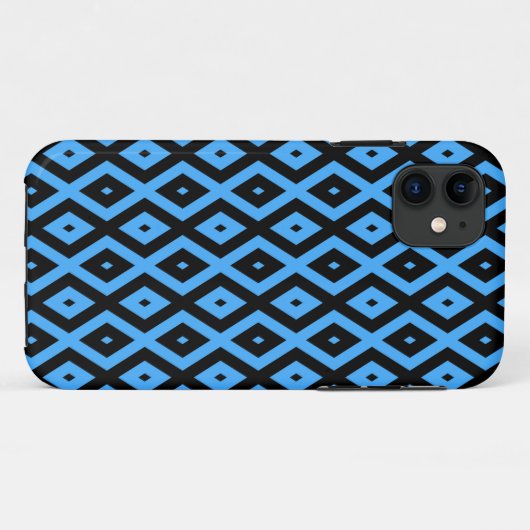 Sky blue and black diamond pattern Case-Mate iPhone hülle (Rückseite (Horizontal))