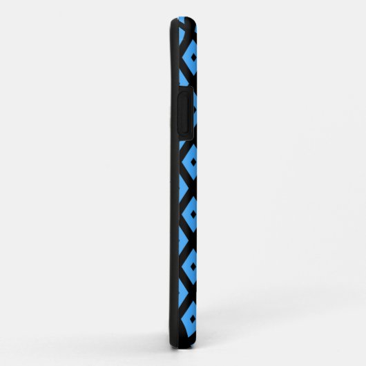 Sky blue and black diamond pattern Case-Mate iPhone hülle (Hinten/Rechts)